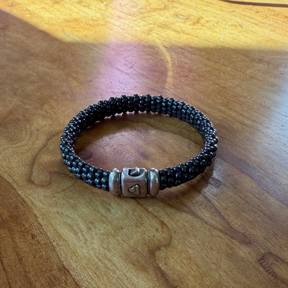 LAGOS Black Caviar Black Ceramic Beaded Bracelet 9mm